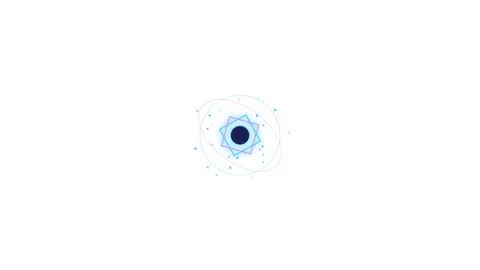 A seamless 4K motion graphics animation of an abstract geometric quantum co.. Vídeos de archivo 345640643