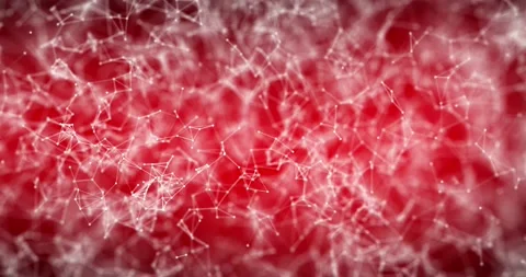 Seamless 4K Plexus footage with connected lines on red background for films and Stock Footage 201255681