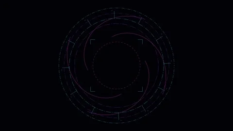 Seamless 4K Quantum Particle Accelerator Synchrotron Core HUD Looping Video Stock Footage 347661819