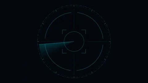 Seamless 4K Sci-Fi HUD Radar Target Tracking Matrix Looping Video Stock Footage 347661811