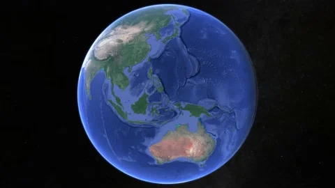 Seamless 4k video loop, time lapse over Australasia with illuminated city lights Stock Footage 131543656