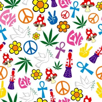 Seamless 60s icons background Illustration