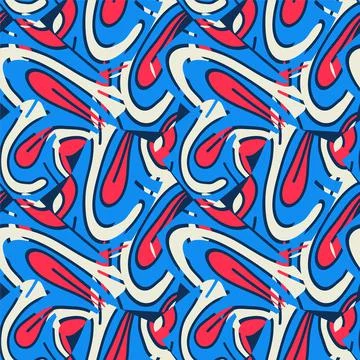 Seamless absract urban pattern with chaotic colorful shapes Stock Illustration