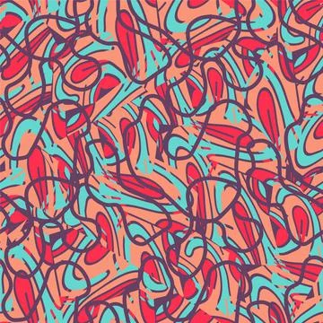 Seamless absract urban pattern with chaotic colorful shapes Stock Illustration