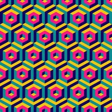 Seamless abstract 3d background with hexagonal elements イラスト素材