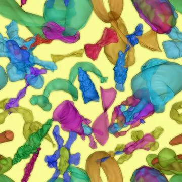 Seamless Abstract 3D Pattern with Colorful Fluid Shapes tilable pattern ill.. Stock Illustration