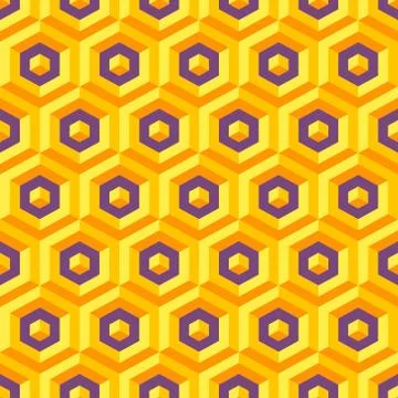Seamless abstract 3d texture with hexagonal elements. Vector ill イラスト素材