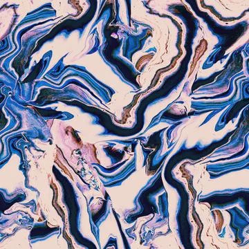 Seamless abstract acrylic painted pattern in Fluid Art style in pastel halftones Stock Illustration