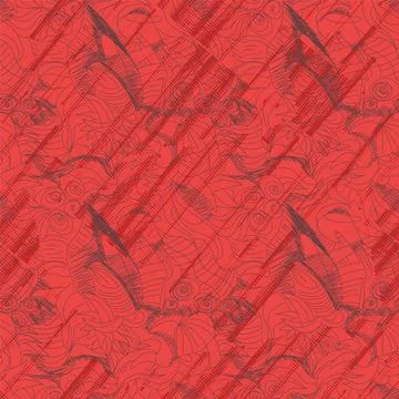 Seamless abstract artwork with hand drawn unusual line pattern Stock Illustration