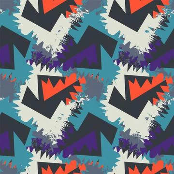 Seamless abstract artwork with repeat geometry elements 스톡 일러스트