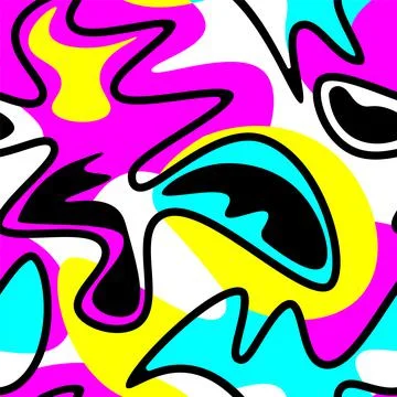 Seamless abstract artwork with wave shape vector patterns Stock Illustration