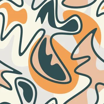 Seamless abstract artwork with wave shape vector patterns Stock Illustration