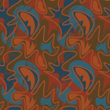 Seamless abstract artwork with wave shape vector patterns Stock Illustration