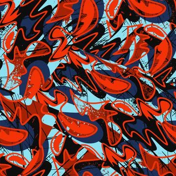 Seamless abstract artwork with wave shape vector patterns Stock Illustration