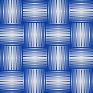 Seamless abstract background with blue checker patterns in metallic design, 3d Stock Illustration