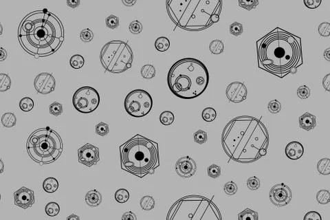 Seamless abstract background of different patterns Illustrazione stock