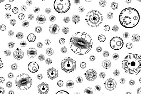 Seamless abstract background of different patterns Illustrazione stock