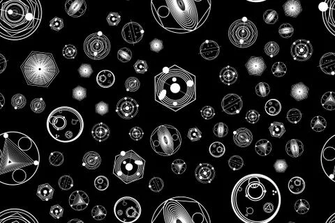 Seamless abstract background of different patterns Stock Illustration