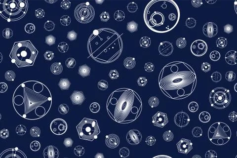 Seamless abstract background of different patterns Stock Illustration