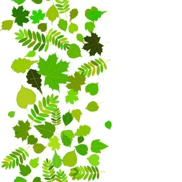 Seamless abstract background with green leaflets. Stock Illustration