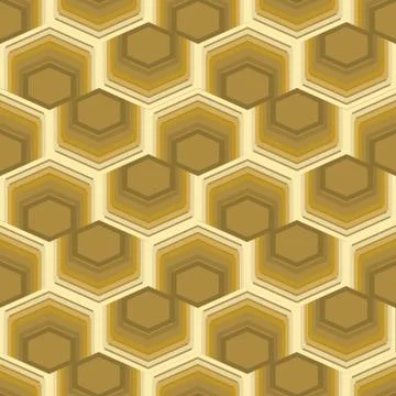 Seamless abstract background with hexagonal element, 3d optical art illusion in Stock Illustration