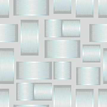 Seamless abstract background with metallic silver rectangle patterns, 3d optical イラスト素材