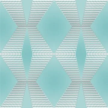 Seamless abstract background with metallic zigzag patterns, 3d optical art Stock Illustration