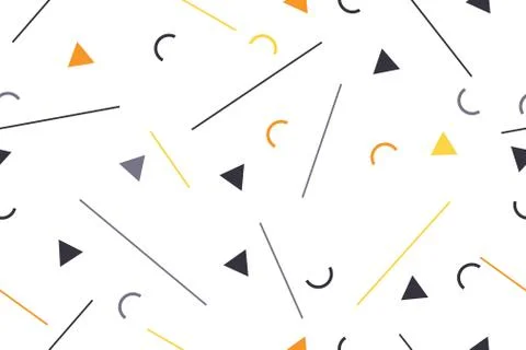 Seamless, abstract background pattern made with lines and geometric shapes. Stock Illustration