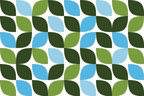 Seamless, abstract background pattern made with leaf like geometric shapes Illustrazione stock