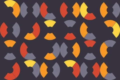 Seamless, abstract background pattern made with pieces of circle shapes. Stock Illustration