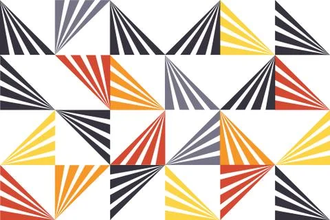 Seamless, abstract background pattern made with stripes forming triangles Illustrazione stock