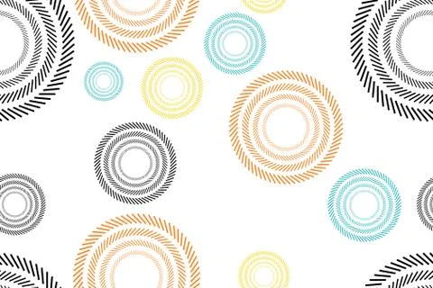 Seamless, abstract background pattern made with short lines forming circles. Stock Illustration