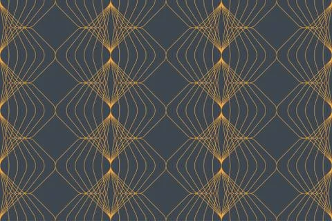 Seamless, abstract background pattern made with repeated lines forming hexagons Stock Illustration
