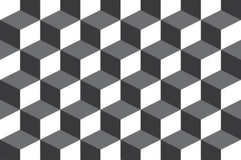 Seamless, abstract background pattern made with rhombus shapes forming cubes. Stock Illustration