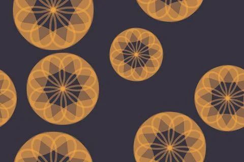 Seamless, abstract background pattern made with geometric circle shapes Illustrazione stock