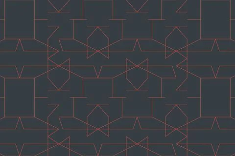 Seamless, abstract background pattern made with lines forming polygonal forms Illustrazione stock