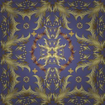 Seamless abstract background with repeating elements. Neutral, yellow and violet Illustrazione stock