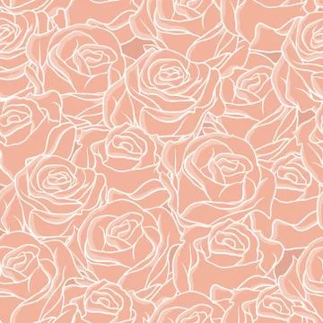 Seamless abstract background with roses. Vector pattern Illustrazione stock