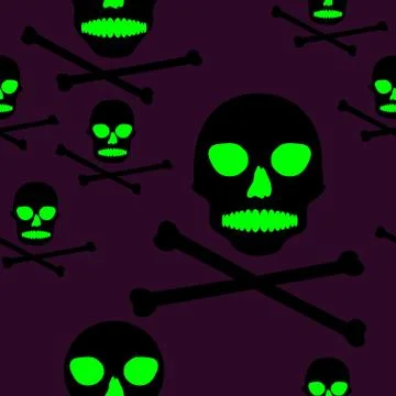 Seamless abstract background with skull Stock Illustration