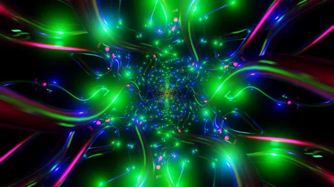 Seamless abstract background of strobe lights and dynamic geometry Stockbeeldmateriaal 327443155