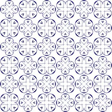 Seamless abstract black blue texture fractal patterns on white background. Ar Stock Illustration