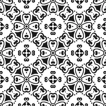 Seamless abstract black shape and line. Simple pattern ornament background Stock Illustration