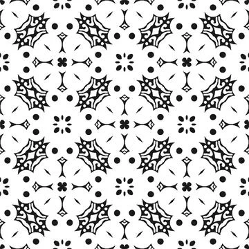 Seamless abstract black shape and line. Simple pattern ornament background Illustrazione stock