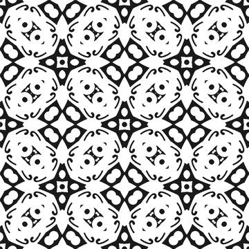 Seamless abstract black shape and line. Simple pattern ornament background Stock Illustration