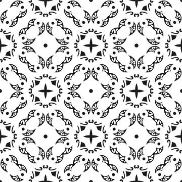 Seamless abstract black shape and line. Simple pattern ornament background Stock Illustration