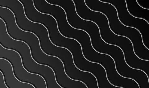 Seamless Abstract Black Smooth Zigzag Line Pattern Background Stock Illustration