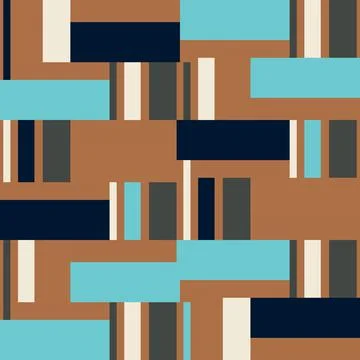 Seamless abstract blocks geometric pattern. Retro style repeat background for Illustrazione stock