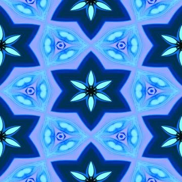 Seamless abstract blue floral pattern or background Stock Illustration