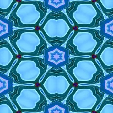 Seamless abstract blue floral pattern or background Stock Illustration
