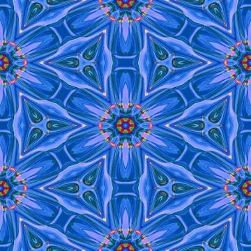 Seamless abstract blue geometric texture or background with oil blotch Stock Illustration